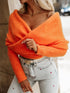 'Laurel' Long Sleeve Cropped Knit Top - Celes Fashion